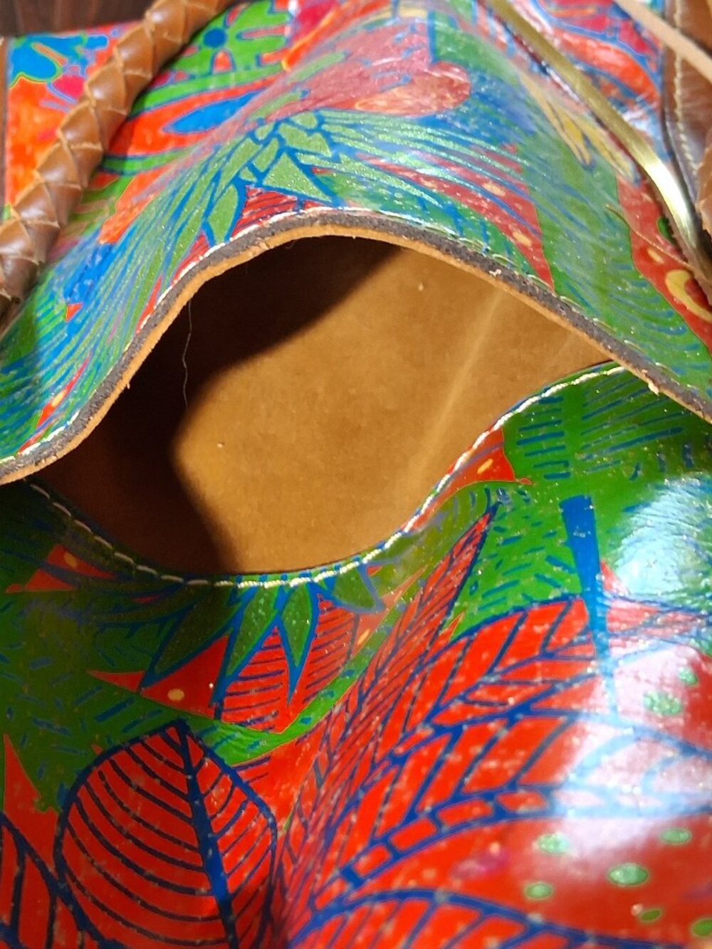 Patricia Nash Leather Poppy Tote Bag Tropical Dreams Pineapple Leather - Picture 14 of 16